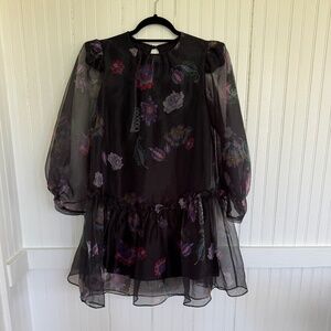 Cynthia Rowley Grace Printed Organza Mini Dress XS